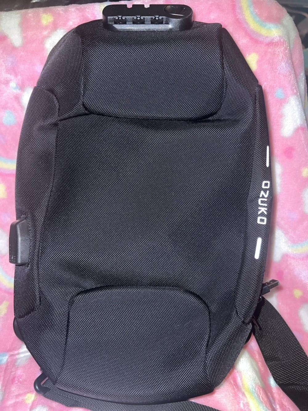 OZUKO Sleek Black Anti-Theft Sling Backpack